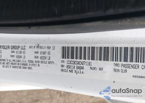 2012 Chrysler 200 Limited z USA, uszkodzony, nr VIN 1C3CCBCG0CN271161